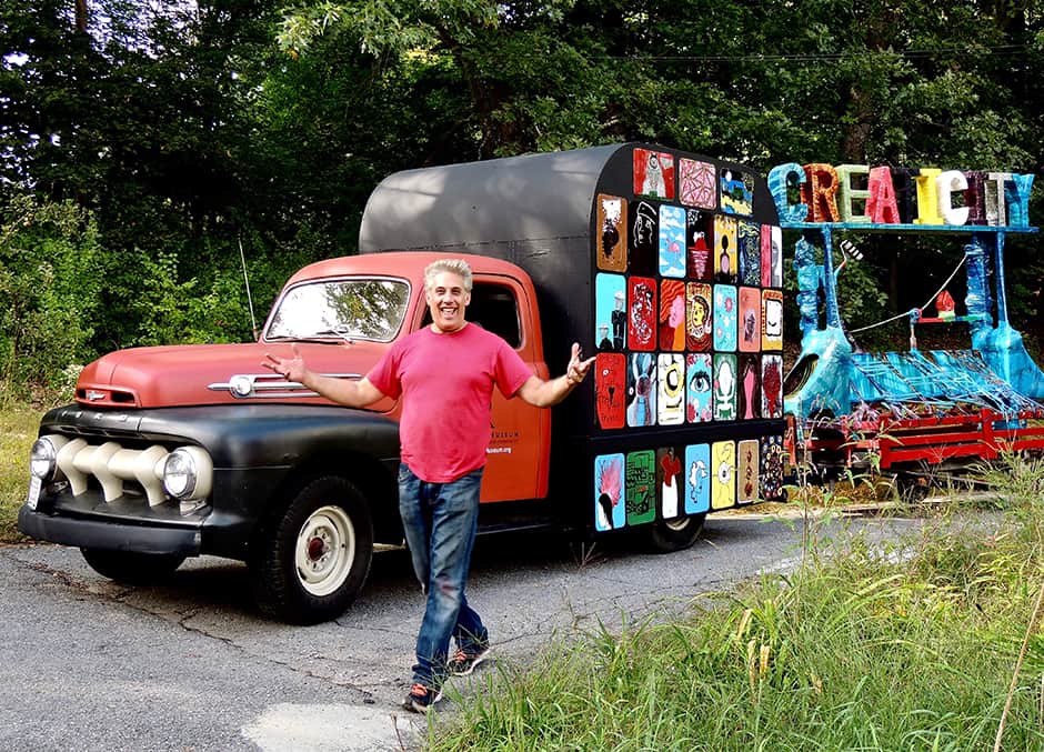 Jerry Beck with his art truck